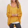 Frauen Langarm Pullover Baggy Outfit Shirt Damen Freund Loose Casual Tops Strickpullover Plus Size