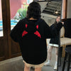 Mädchen Little Devil Wings Übergroßes Hoodie-Sweatshirt Harajuku HELLBOY Wings Punk Gothic