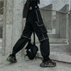 High Waist Women Techwear Hiphop Women Reflective Light Casual Cargo Pants Multi-Pockets